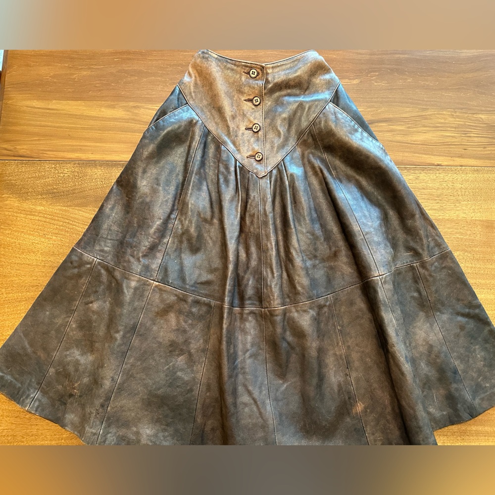 Vintage Full Grain Leather Cowgirl Skirt